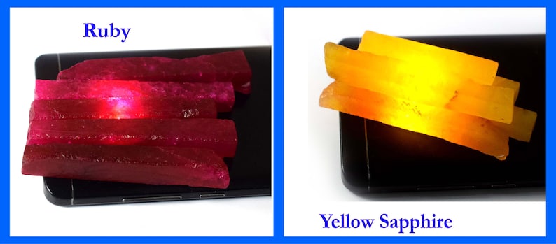 Natural Madagascar Yellow Sapphire /& African Ruby 600 Ct+10 Pcs Gemstone Slice Rough Lot