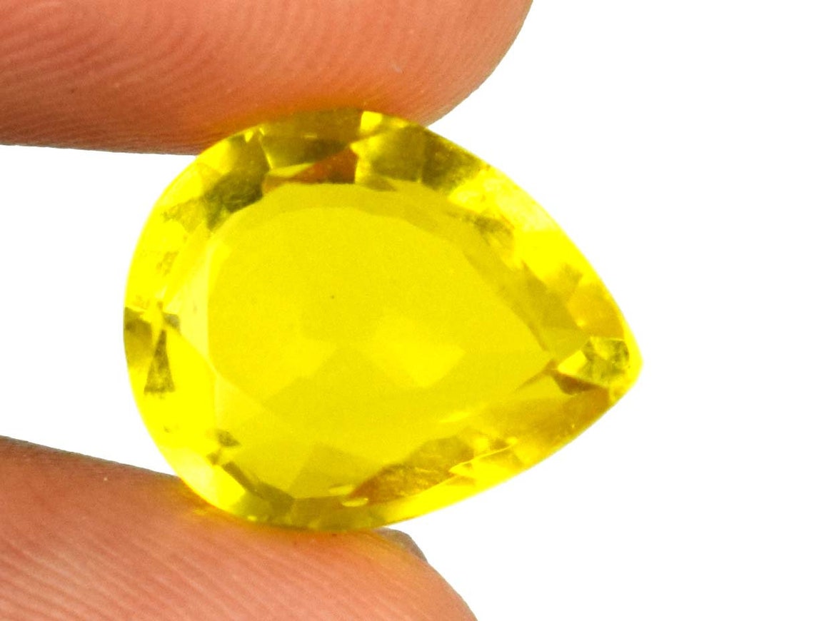 Natural Yellow Kunzite Spodumene Ring Size Gemstone Pear Cut Etsy