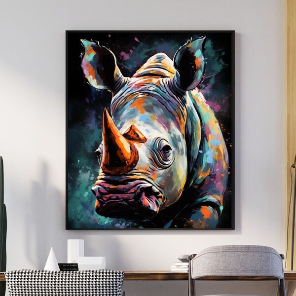 Rhino Wall Art Etsy