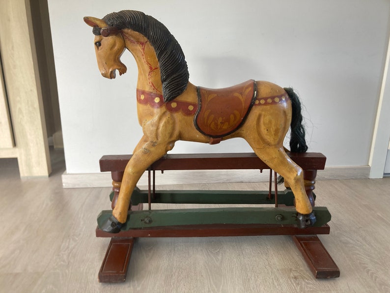 Antique Wooden Rocking Horse VERY RARE Etsy