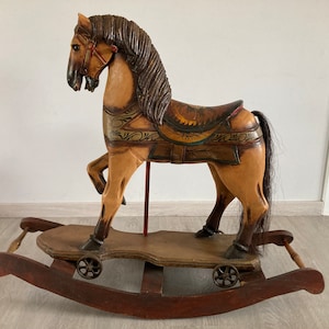 Antique wooden rocking horse MINT condition!
