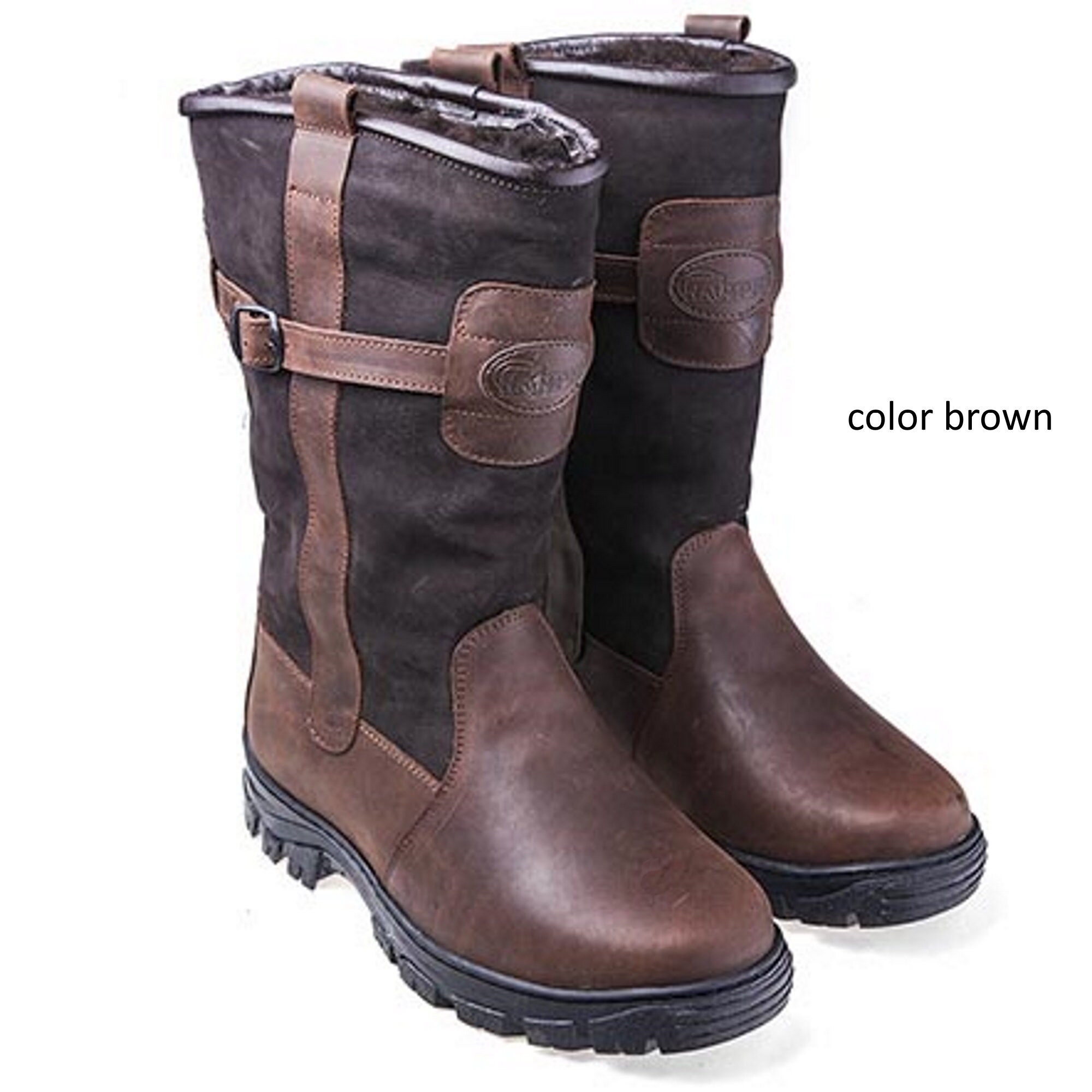 Russian winter boots with fur for men genuine leather very Etsy