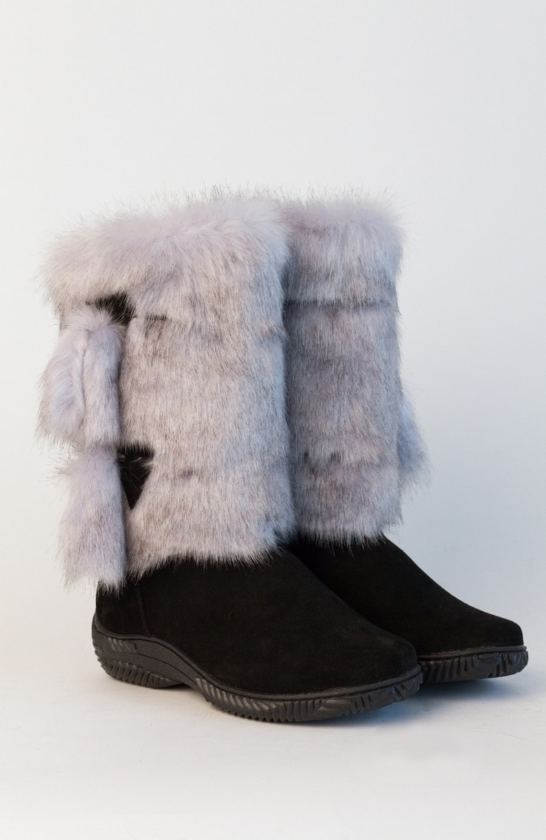 Russian women's boots high fur boots natural sheepskin | Etsy