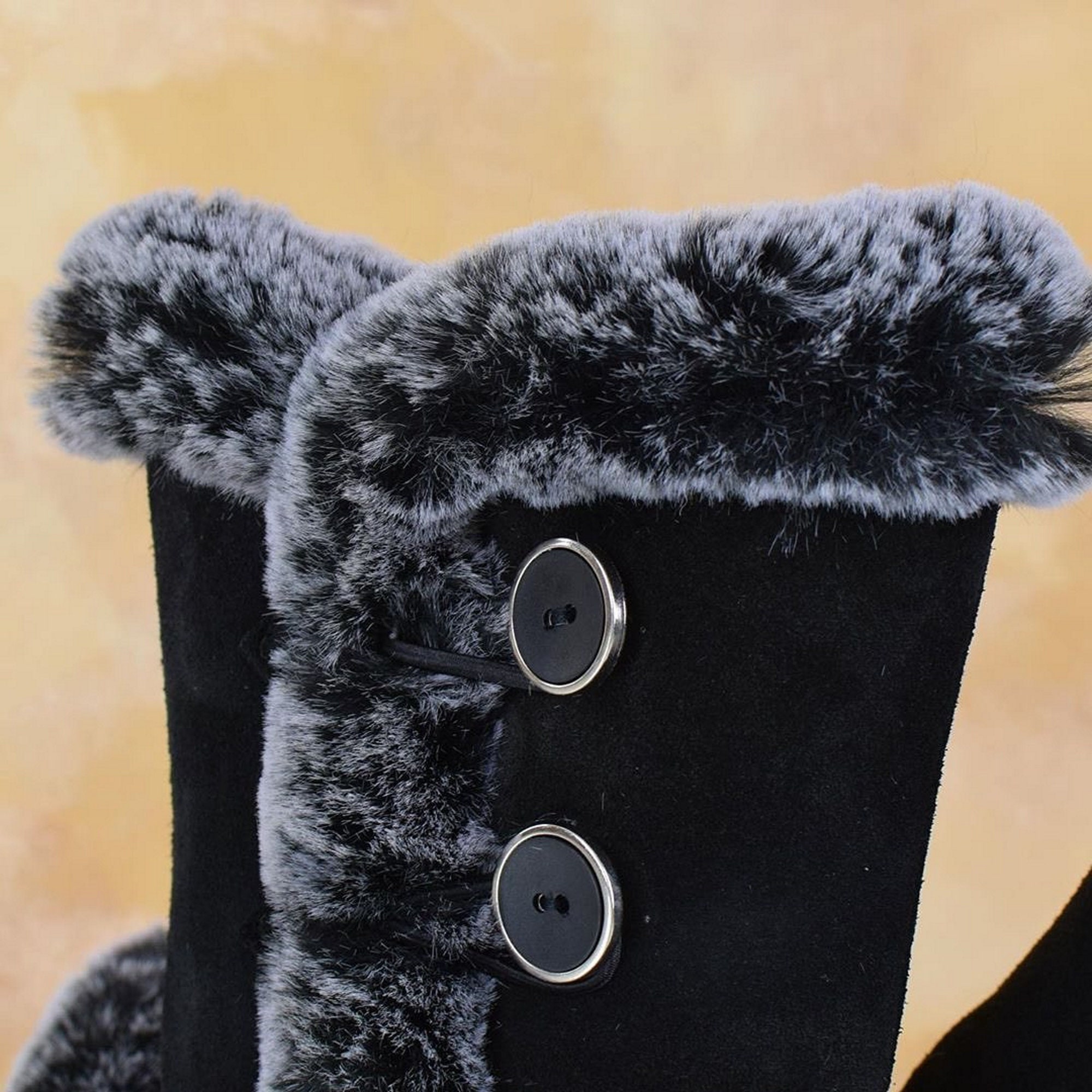 Women's Russian sheepskin boots warm 100% genuine leather | Etsy