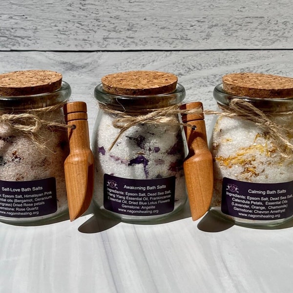 Relaxation Aromatherapy Bath Salt Gift For Women Glass Jar Natural Spa Gift Stress relief Self-Care Package Set Gift