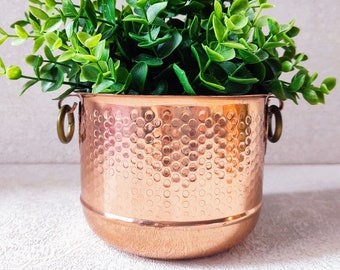 Copper planter vintage / Scandinavian plant pot / Rustic home garden decor