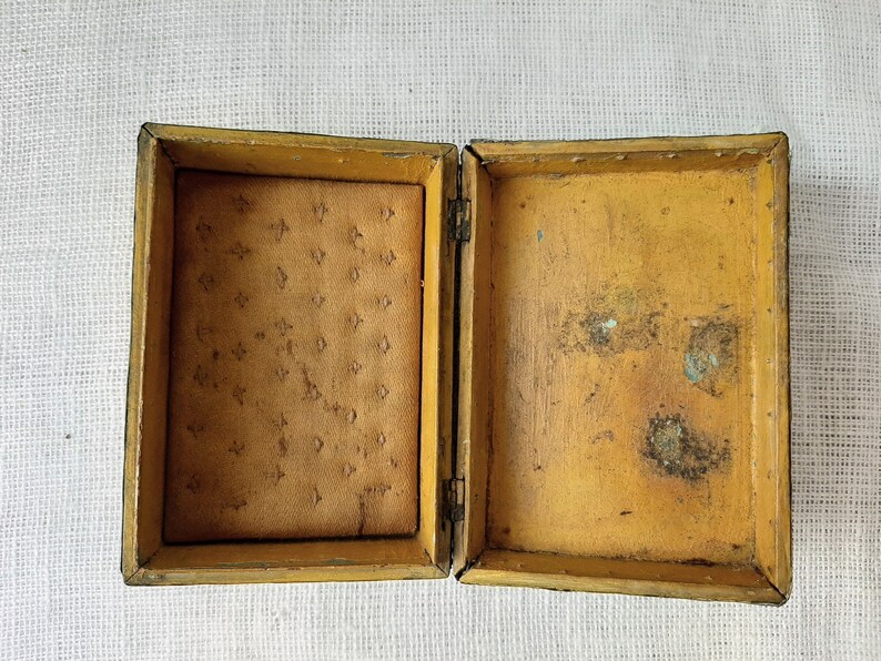 Brass desk organizer 1930s trinket dish Antique jewelry box