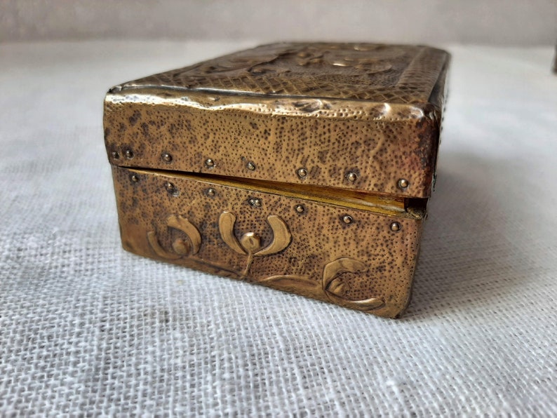 Brass desk organizer 1930s trinket dish Antique jewelry box