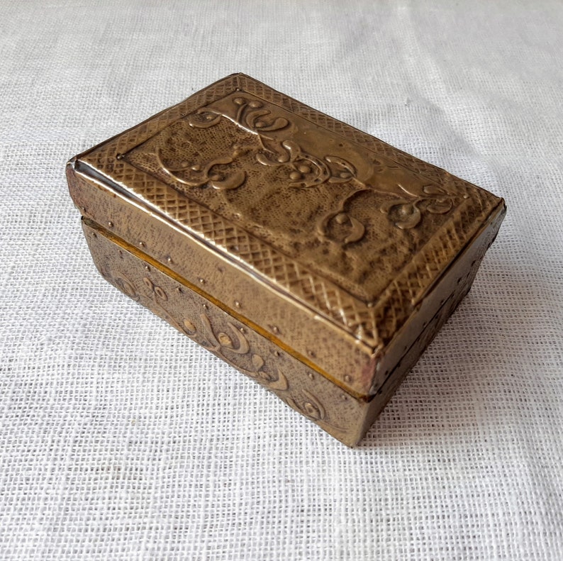 Brass desk organizer 1930s trinket dish Antique jewelry box
