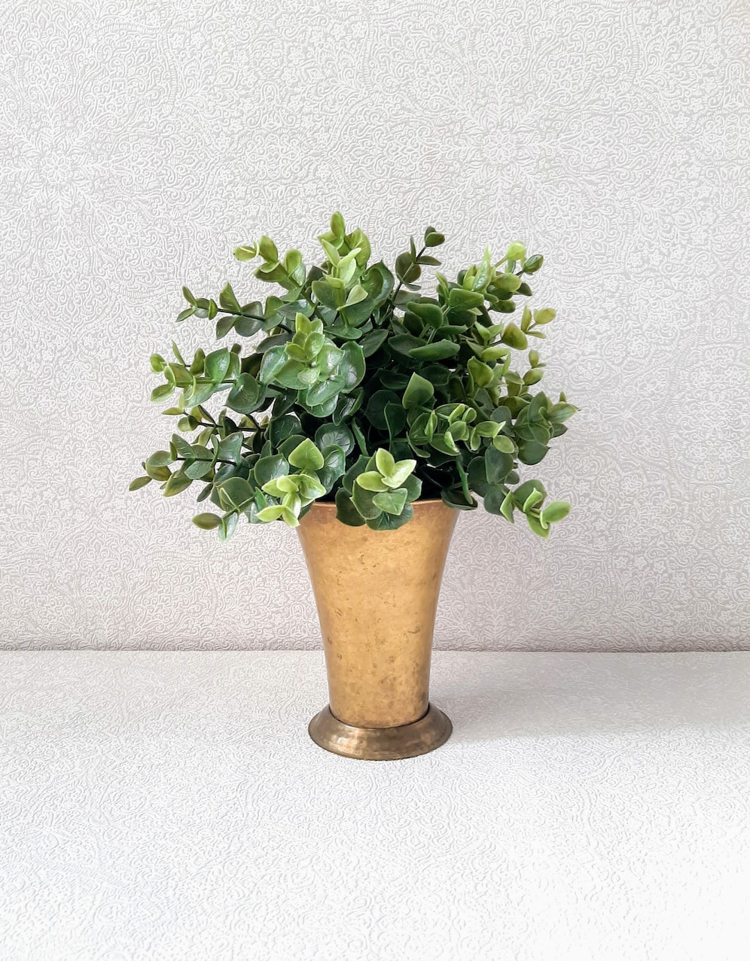 Brass Planter Vintage / Gold Flower Vase / Rustic Plant Pot / Etsy