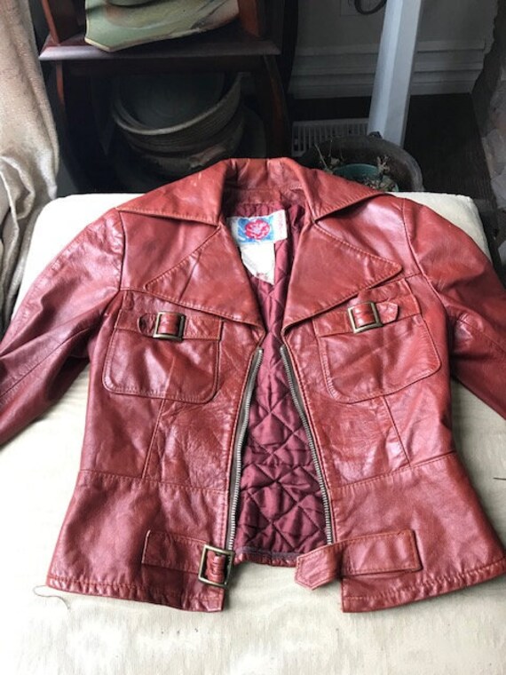 Vintage Red Leather Jacket