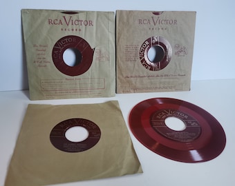 Nine Double Sided Red Vinyl 45s