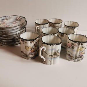 Antique Hand painted Japanese Bone China Tea Set