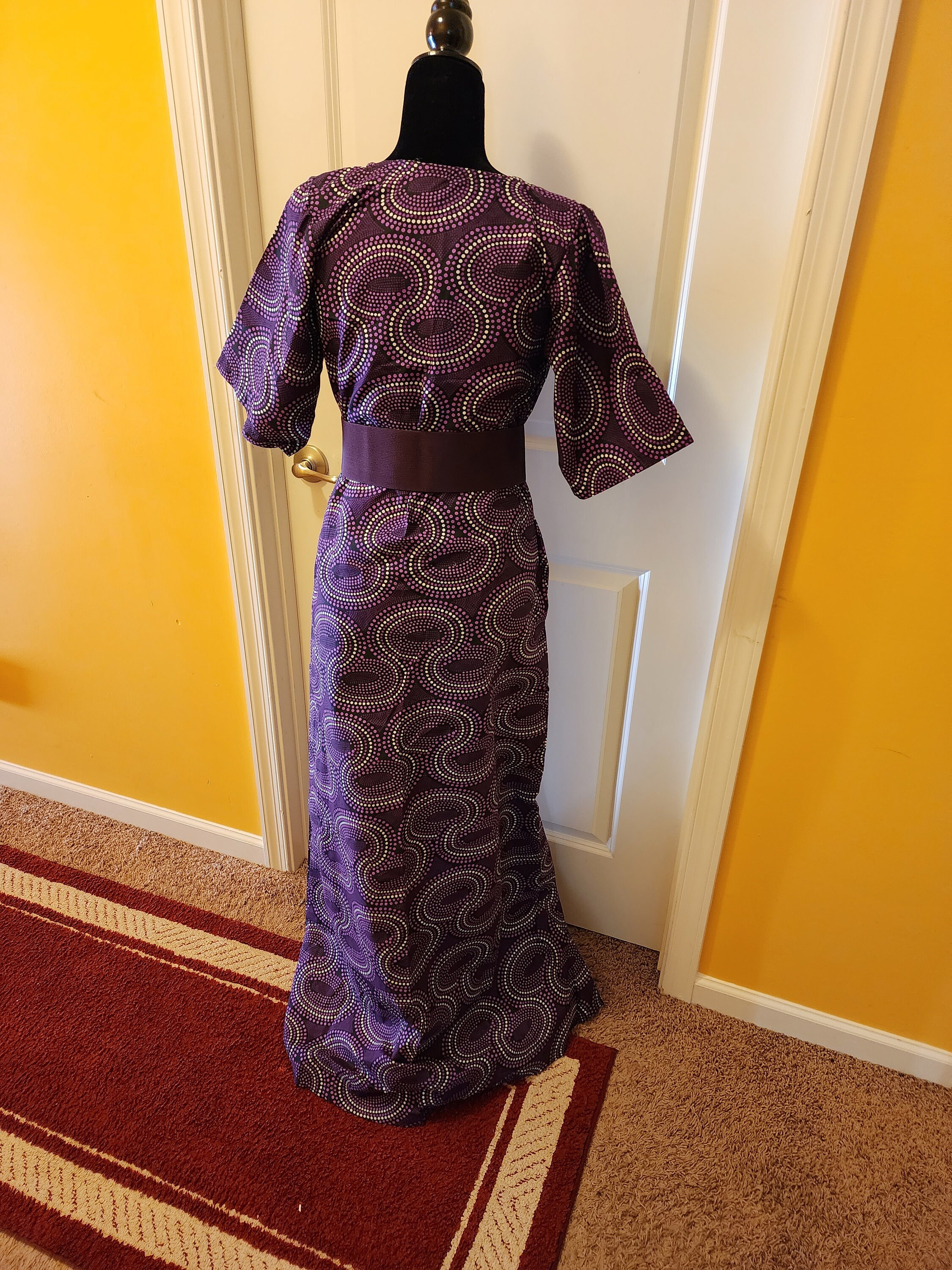 Vivo Basic Nandi A-Line Kimono - Purple / Black Print