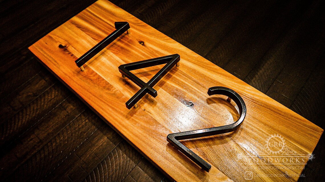 Entry Door House Number Plaque Outdoor House Number. Cedar Etsy