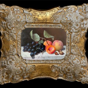 Nouvelle peinture à l'huile originale sur toile nature morte fruits avec cadre en bois fait main, signée et répertoriée par l'artiste