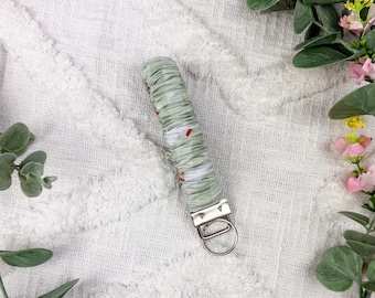 Goose Scrunchie Wristlet Keychain | Cotton Key Fob | Cottagecore Wristlet