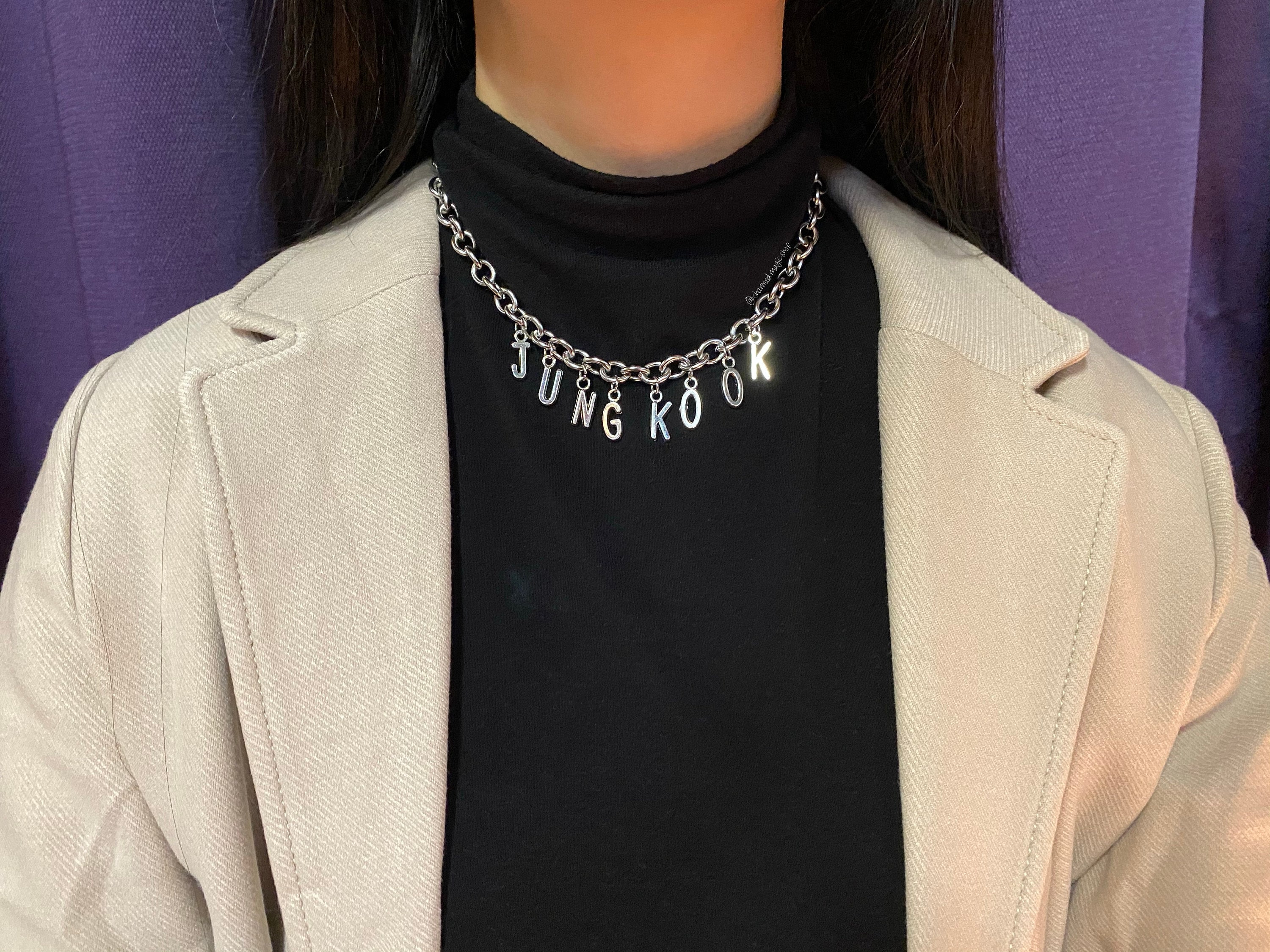 BTS チャームネックレス／チョーカー - ジョングク (JK) - Etsy 日本