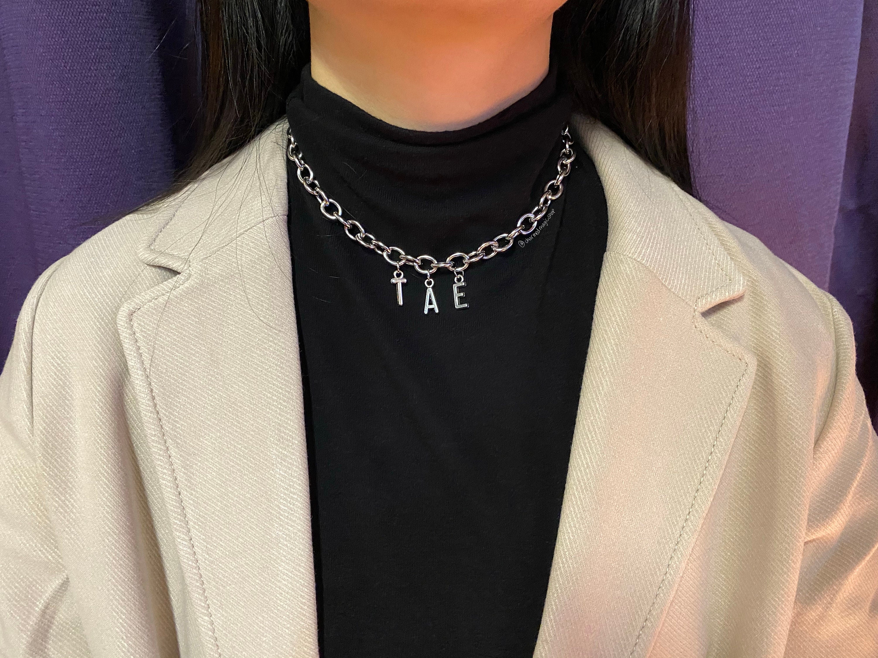 BTS Charm Necklace Choker Taehyung V Tae Etsy Mexico