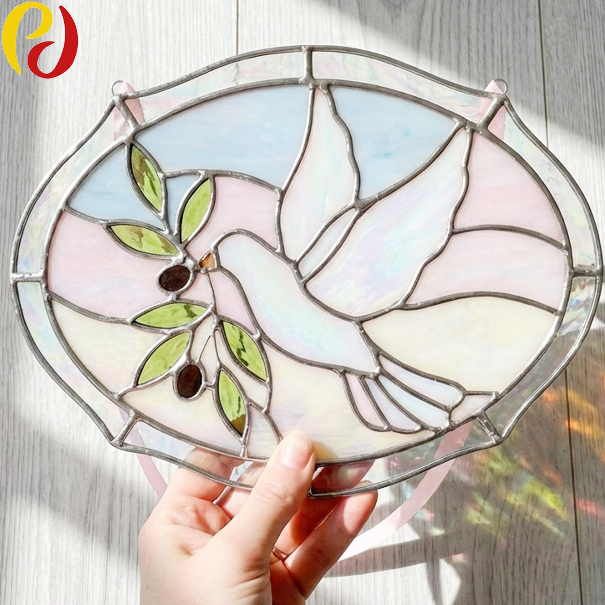 PDACE889 Dove Stained Glass Pattern PDF, Peace Bird Suncatcher Template ...