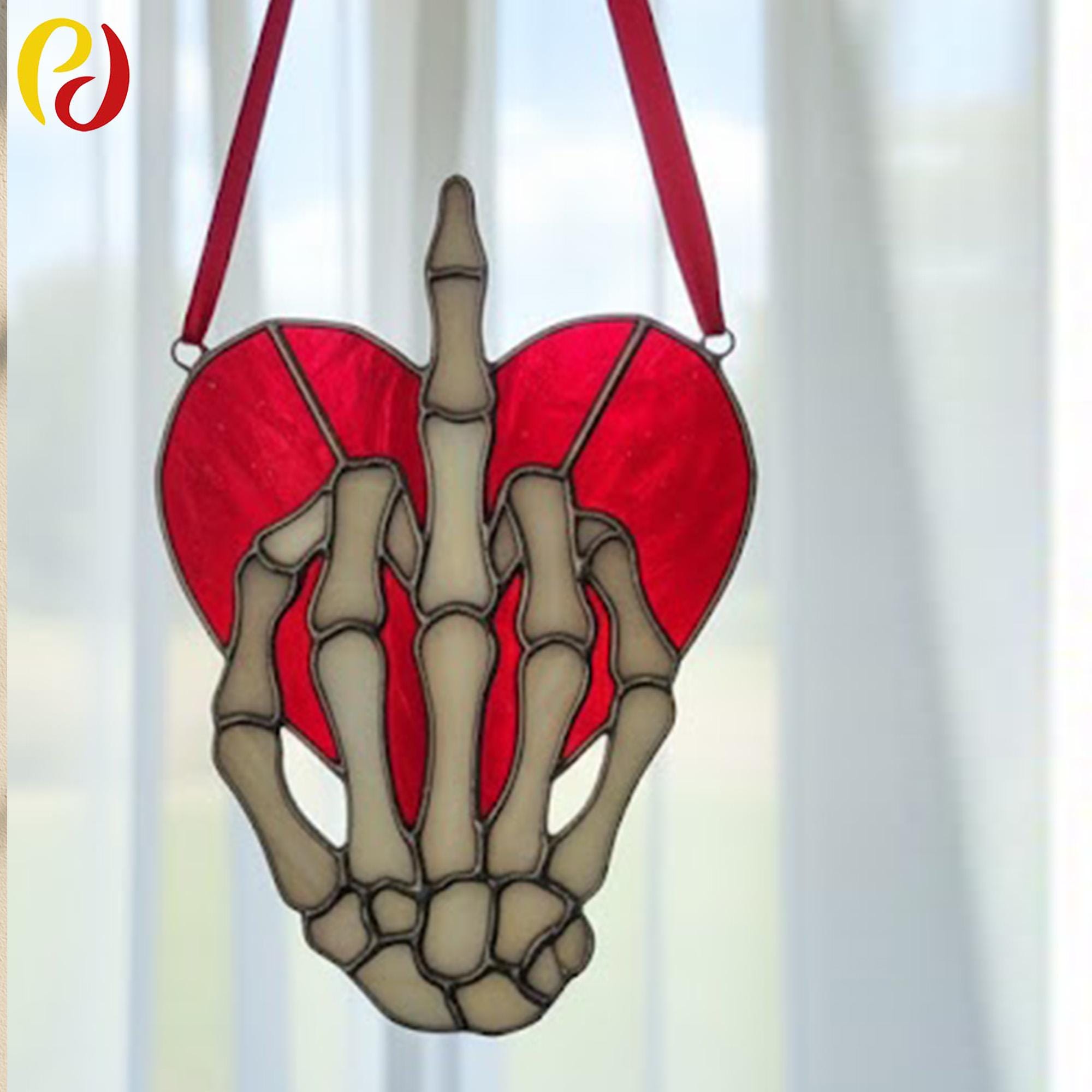 PDACE707 Middle Finger Skeleton Pattern PDF, Anti Valentine Heart ...