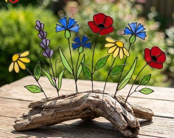 テキサスの野花 3D ガラス絵画：ステンドグラス窓アート 21