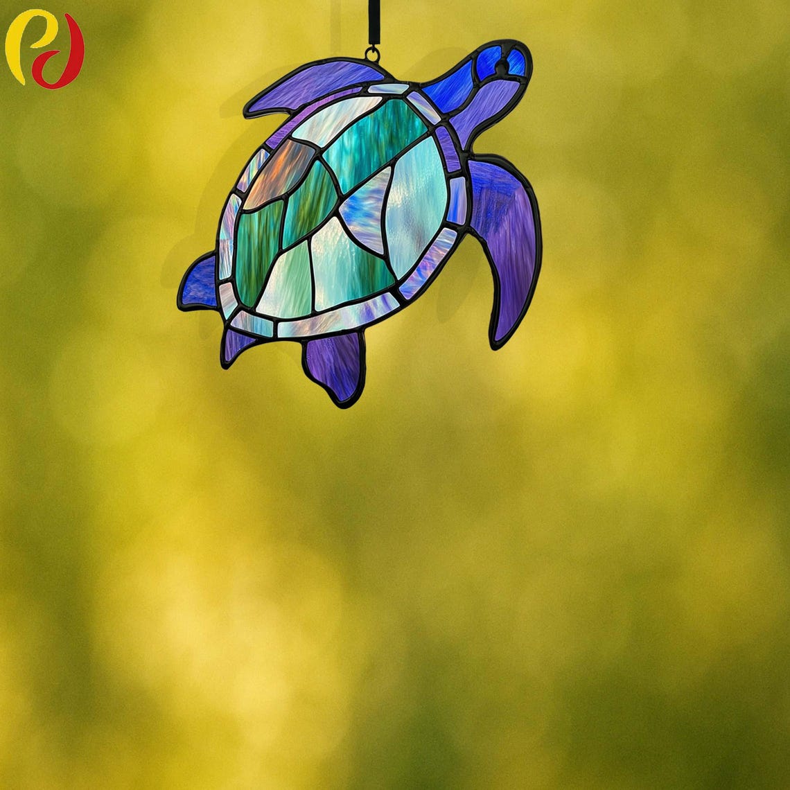 PD 386 Sea Turtle Sstained Glass Suncatcher, Fox Pattern, Digital ...