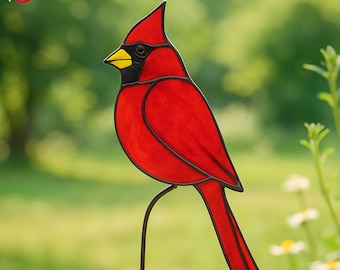 digital downloads pattern PDACE76 Stained glass red cardinal plant insert flower pot decor cardinal | Digital PDF Template,Wire Frame Design