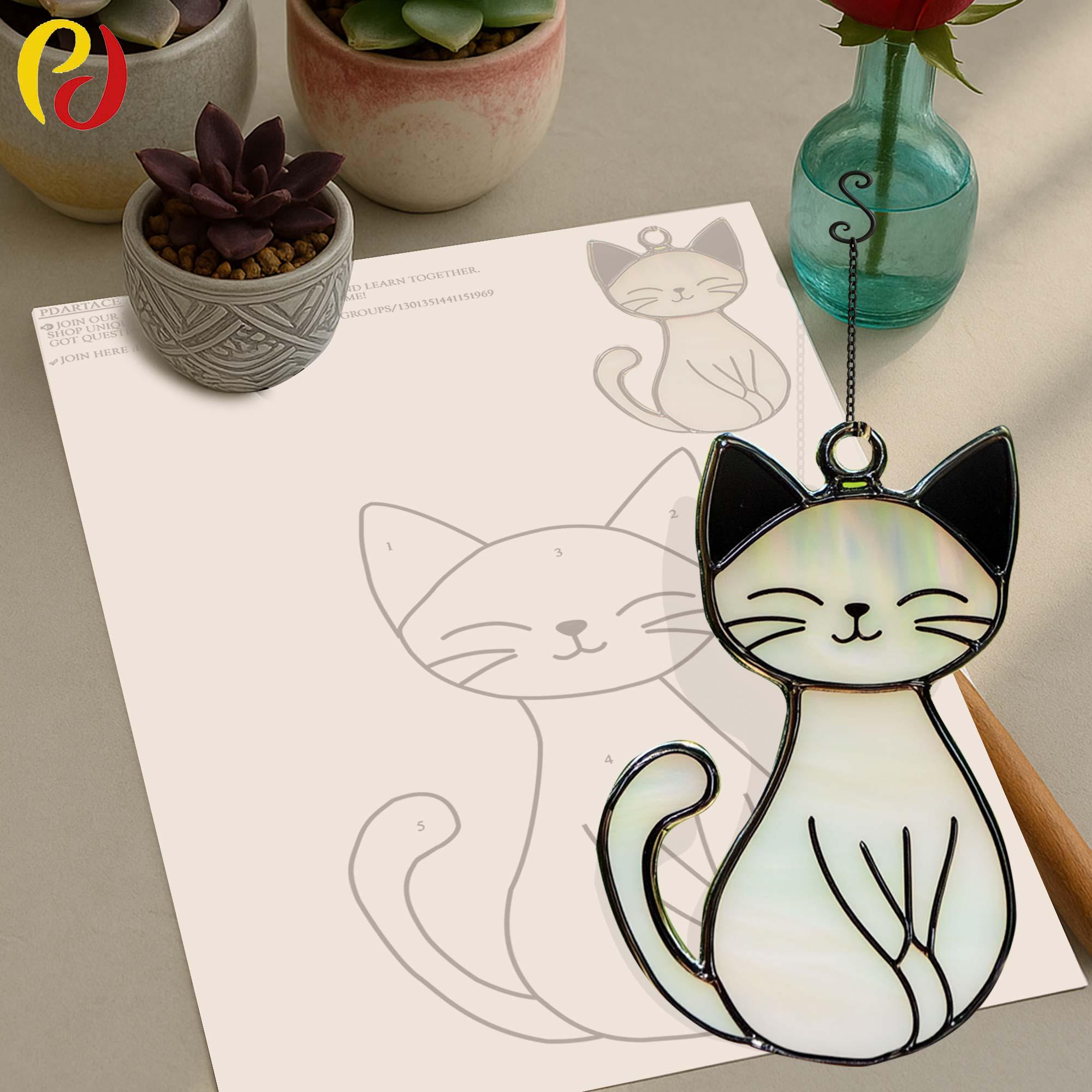 PD 337 Cat Digital Download Pattern Stained Glass , DIY Suncatcher ...