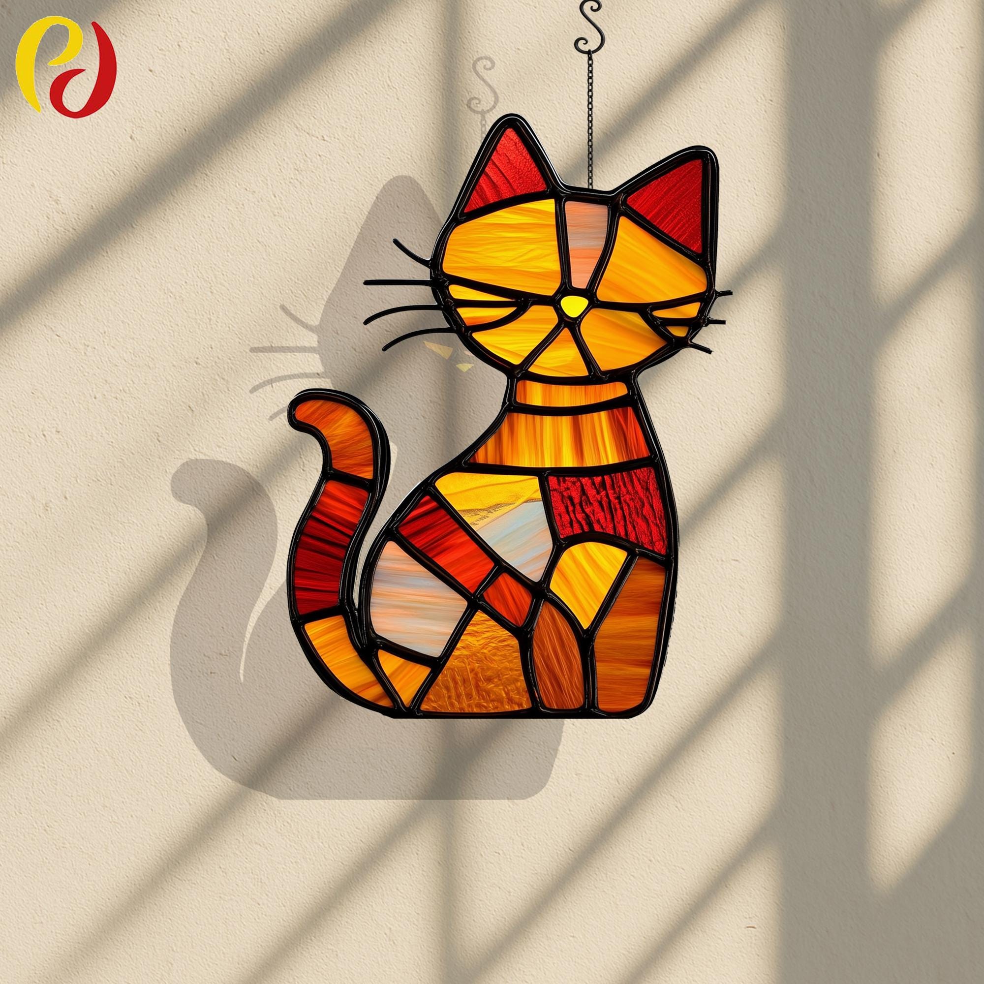 PD 34 Cat Digital Download Pattern Stained Glass , DIY Suncatcher ...