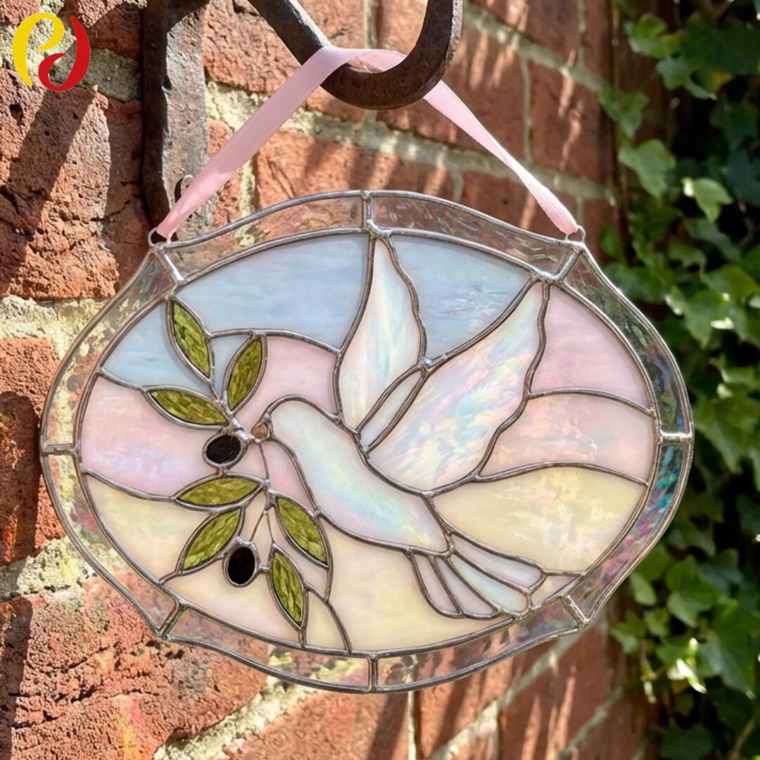 PDACE889 Dove Stained Glass Pattern PDF, Peace Bird Suncatcher Template ...