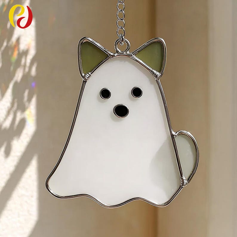 PDACE300 Stained Glass Patterns - Ghost, Halloween Suncatcher, Ghost ...