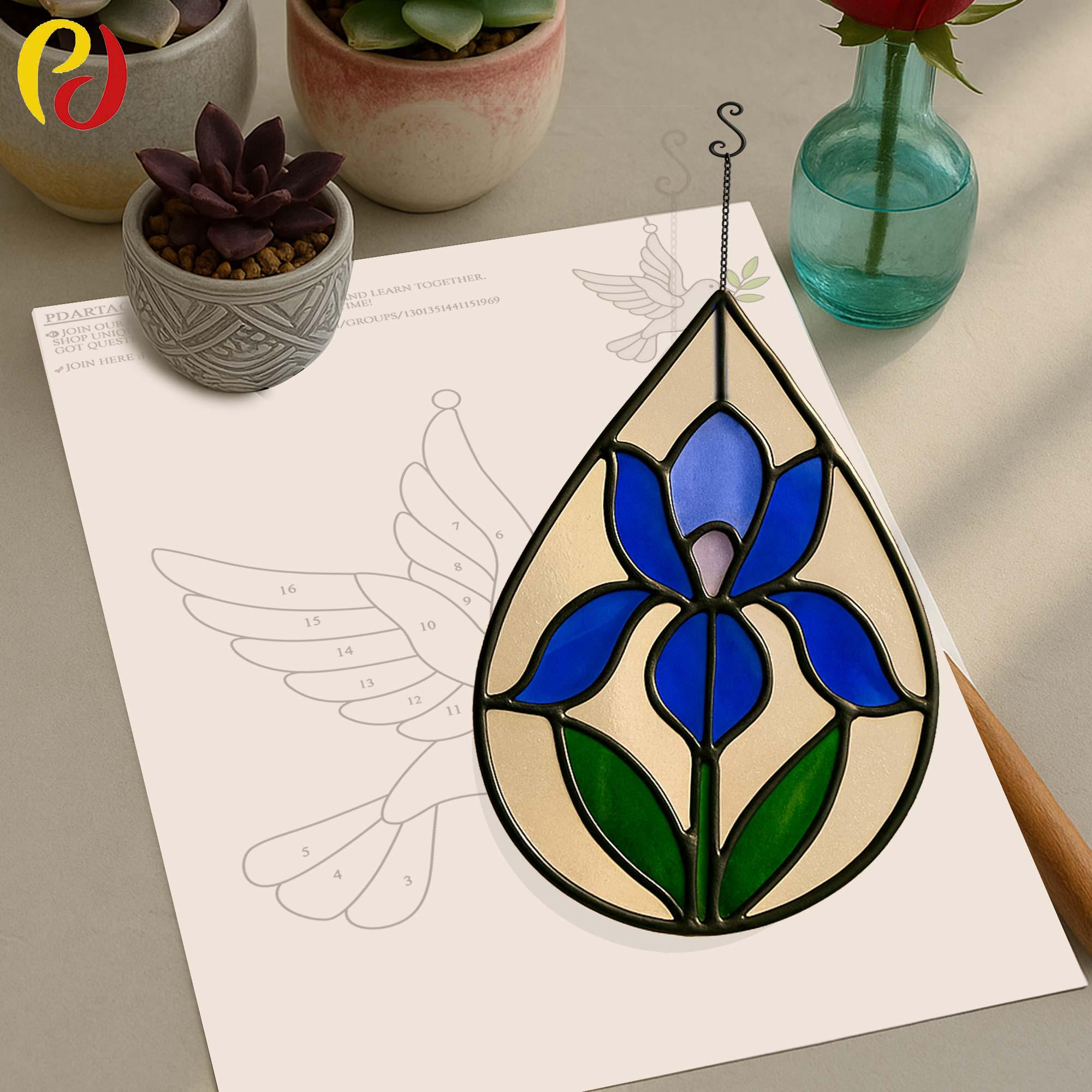 NF04C Iris Stained Glass Pattern, Stained Glass Patterns, Pattern ...