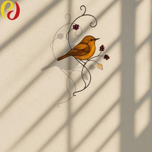 PDACE14   Carolina Wren Stained Glass Bird Patter |Carolina WrenStained Glass  , Mother&#39;s Day Gift, Custom Stained Glass Bird Suncatcher