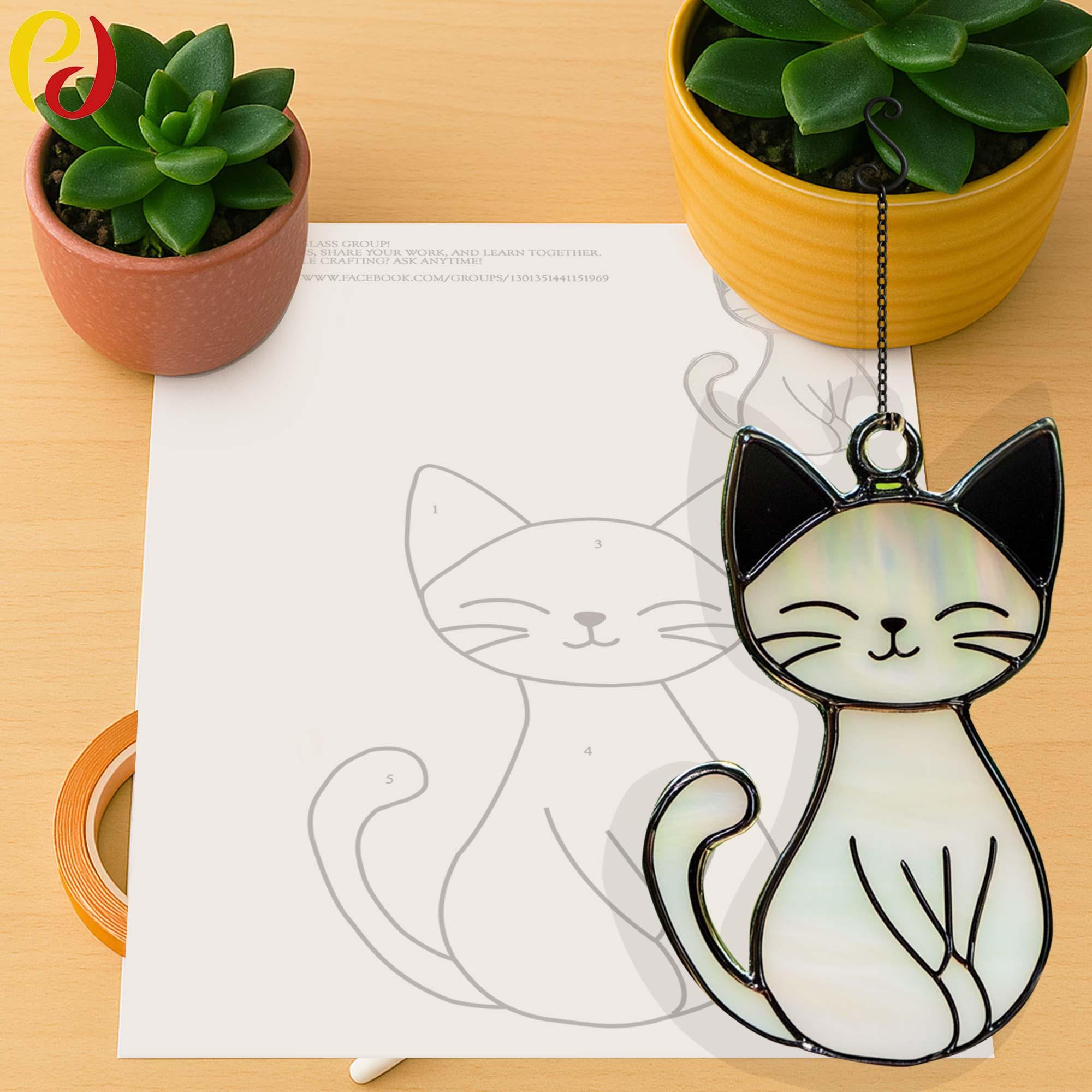 PD 337 Cat Digital Download Pattern Stained Glass , DIY Suncatcher ...