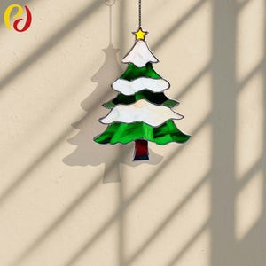 PD-349 Weihnachten Kiefer Baum Glasmalerei Digital Download Muster , DIY Suncatcher Glasmalerei, Glasmalerei