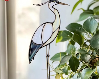 PD 250 Great blue heron Stained Glass  Bird Pattern | Bluebird Stained Glass  , Mother's Day Gift, Custom Stained Glass Bird Suncatcher