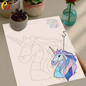 PD 436 unicorn Stained Glass Unicorn suncatcher Digital Download Pattern , DIY Suncatcher  stained glass