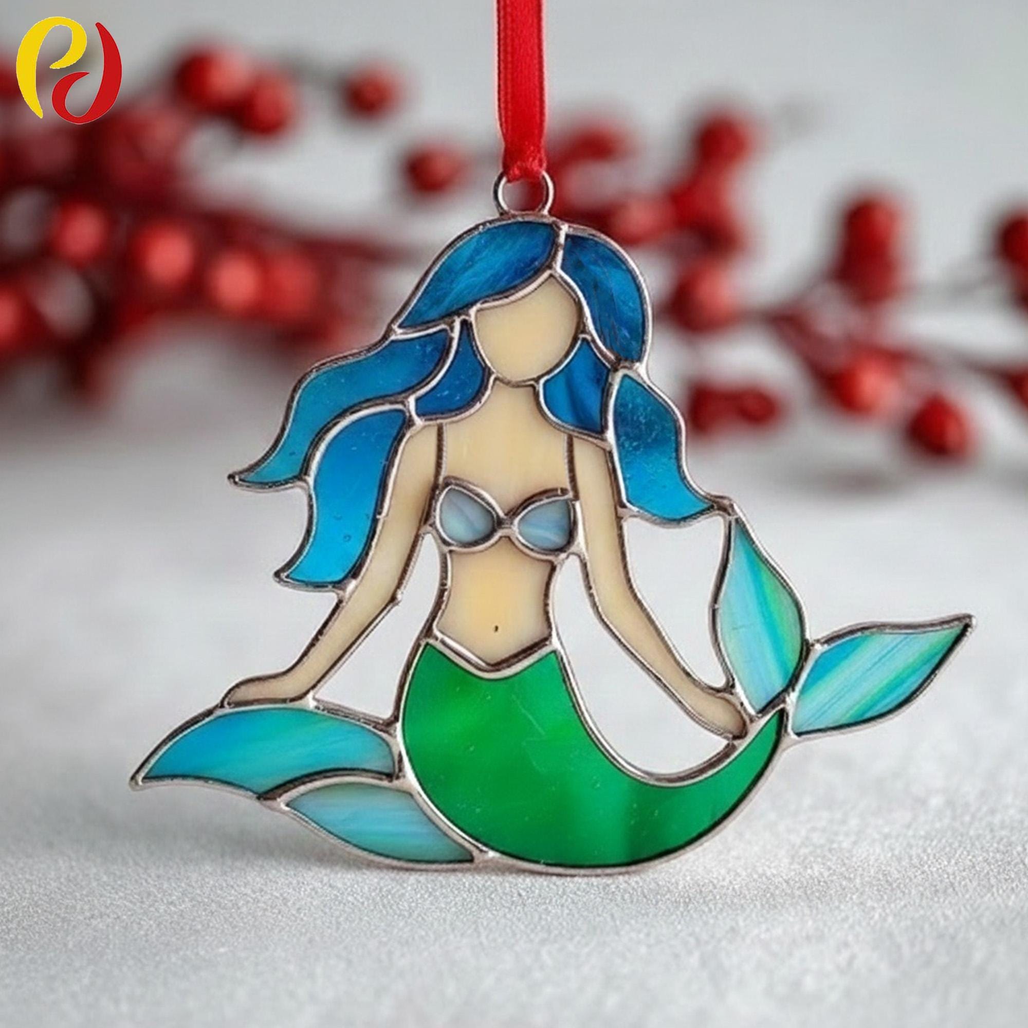 PDACE654 Mermaid Stained Glass Pattern PDF, Ocean Fantasy Suncatcher ...