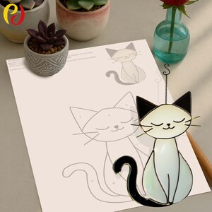 PD 338 Cat Digital Download Pattern Stained Glass , DIY Suncatcher ...