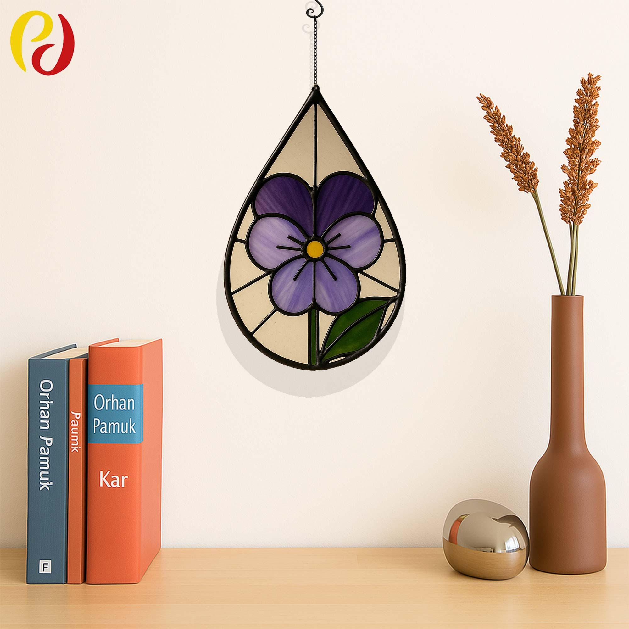 NF01 Pansy Stained Glass Pattern, Stained Glass Patterns, Pattern
