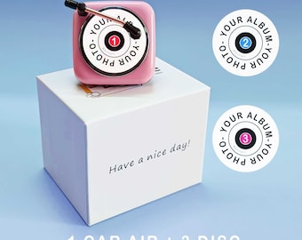 CUSTOM Car Air Freshener Perfume Turntable Car Perfume Clip Vinyl Air Personalised Music Gift