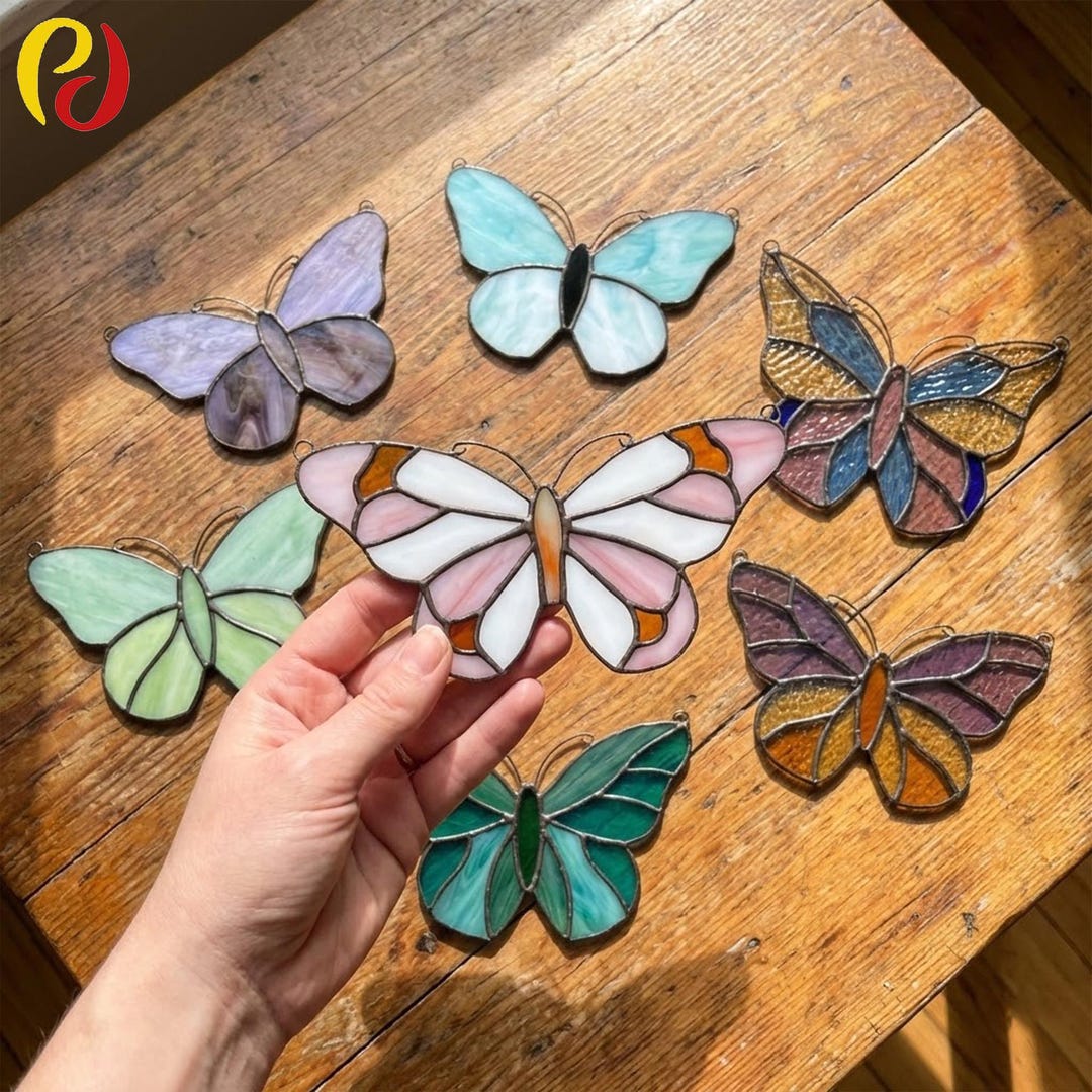 PDACE753 Butterfly Pattern Bundle PDF Stained Glass Suncatcher Set 