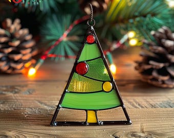 Christmas Tree Stained Glass Pattern, Holiday Ornament Template, DIY Festive Suncatcher Design, Instant Digital Download.PDACE471