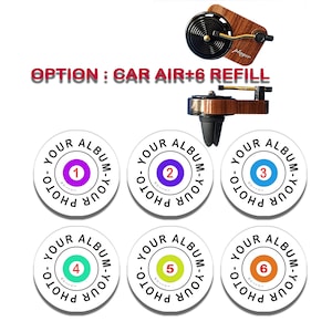 Choose 6 Albums cover or 6 Photos that you like, Car Air Freshener Perfume Turntable Car Perfume Clip Vinyl Air Personalised Music Gift