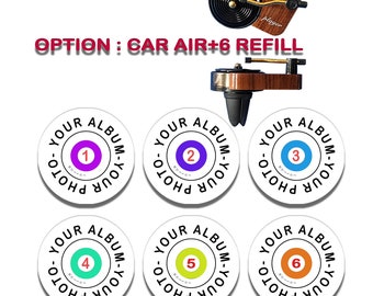 Choose 6 Albums cover or 6 Photos that you like, Car Air Freshener Perfume Turntable Car Perfume Clip Vinyl Air Personalised Music Gift