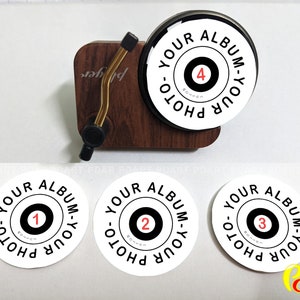 Choose 4 Albums cover or 4 Photo that you like, Car Air Freshener Perfume Turntable Car Perfume Clip Vinyl Air Personalised Music Gift