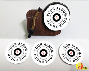 Choose 4 Albums cover or 4 Photo that you like, Car Air Freshener Perfume Turntable Car Perfume Clip Vinyl Air Personalised Music Gift