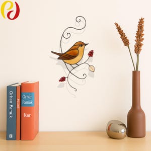 PDACE12  Carolina Wren Stained Glass Bird Pattern |Carolina WrenStained Glass  , Mother&#39;s Day Gift, Custom Stained Glass Bird Suncatcher
