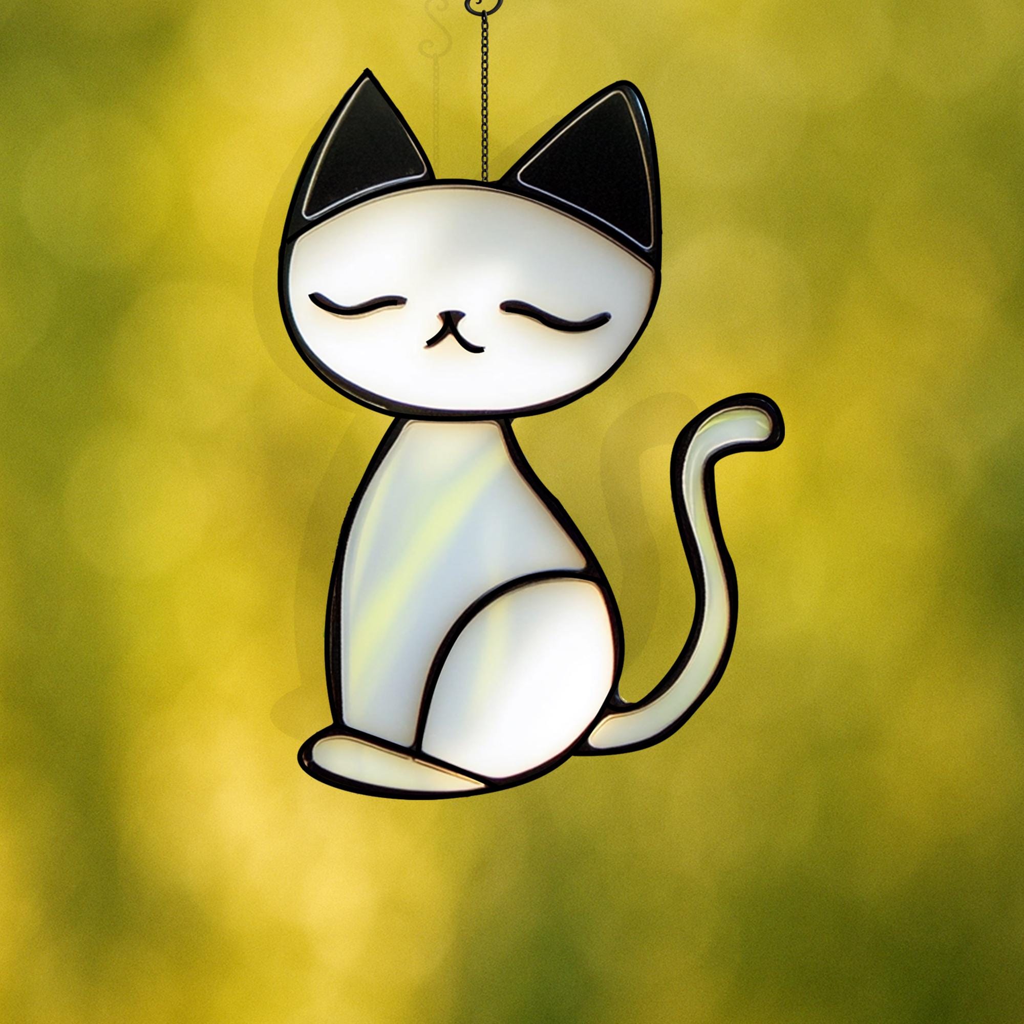 PD 35 Cat Digital Download Pattern Stained Glass , DIY Suncatcher ...